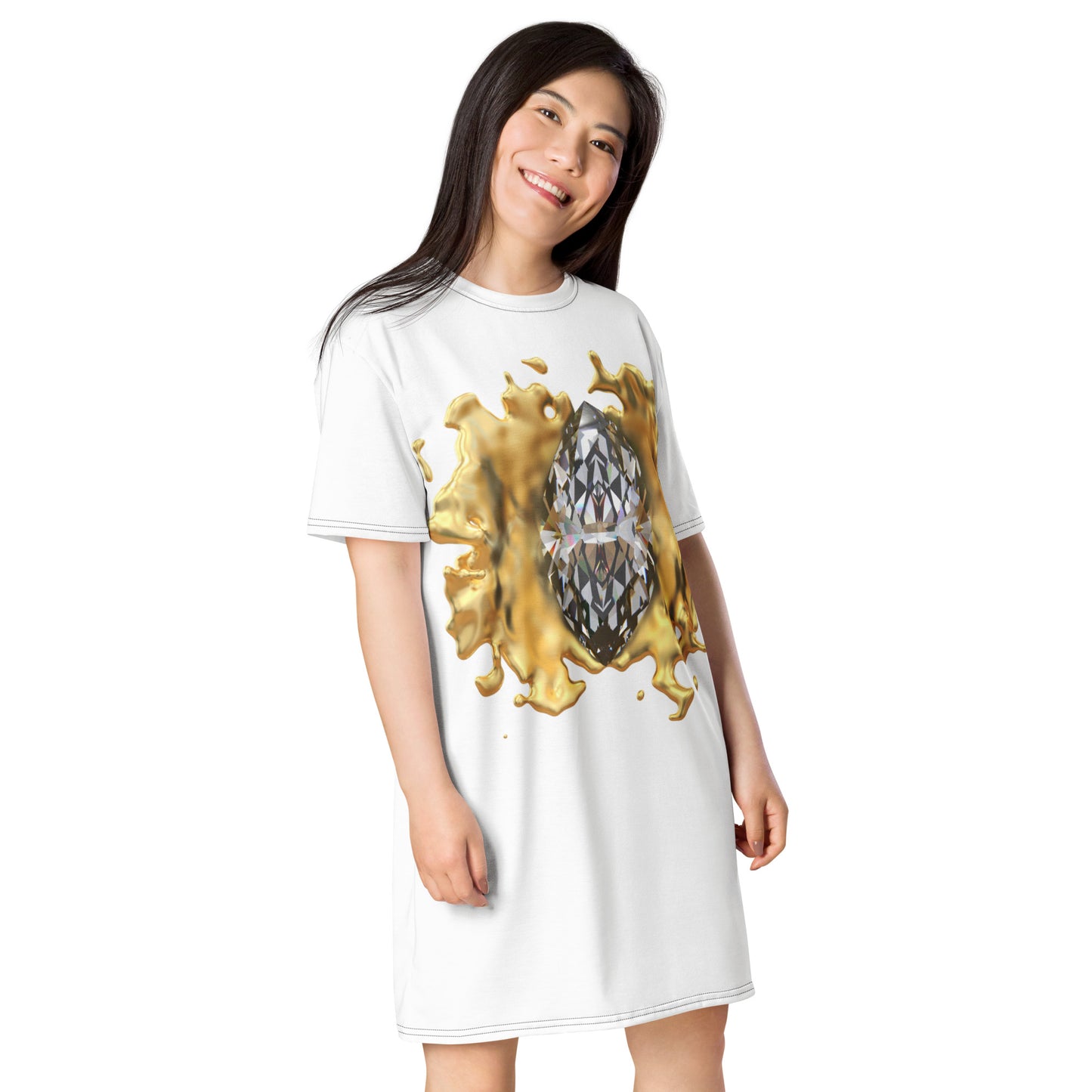 T-shirt dress white - GEM Splash