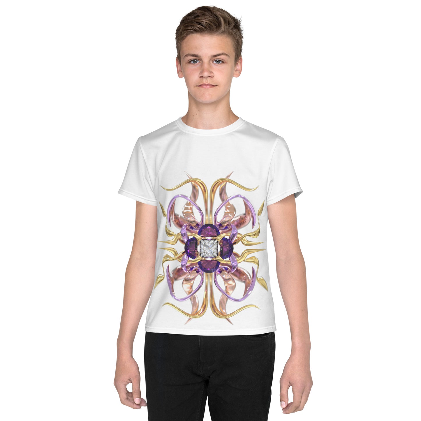 Youth crew neck t-shirt - Amethyst