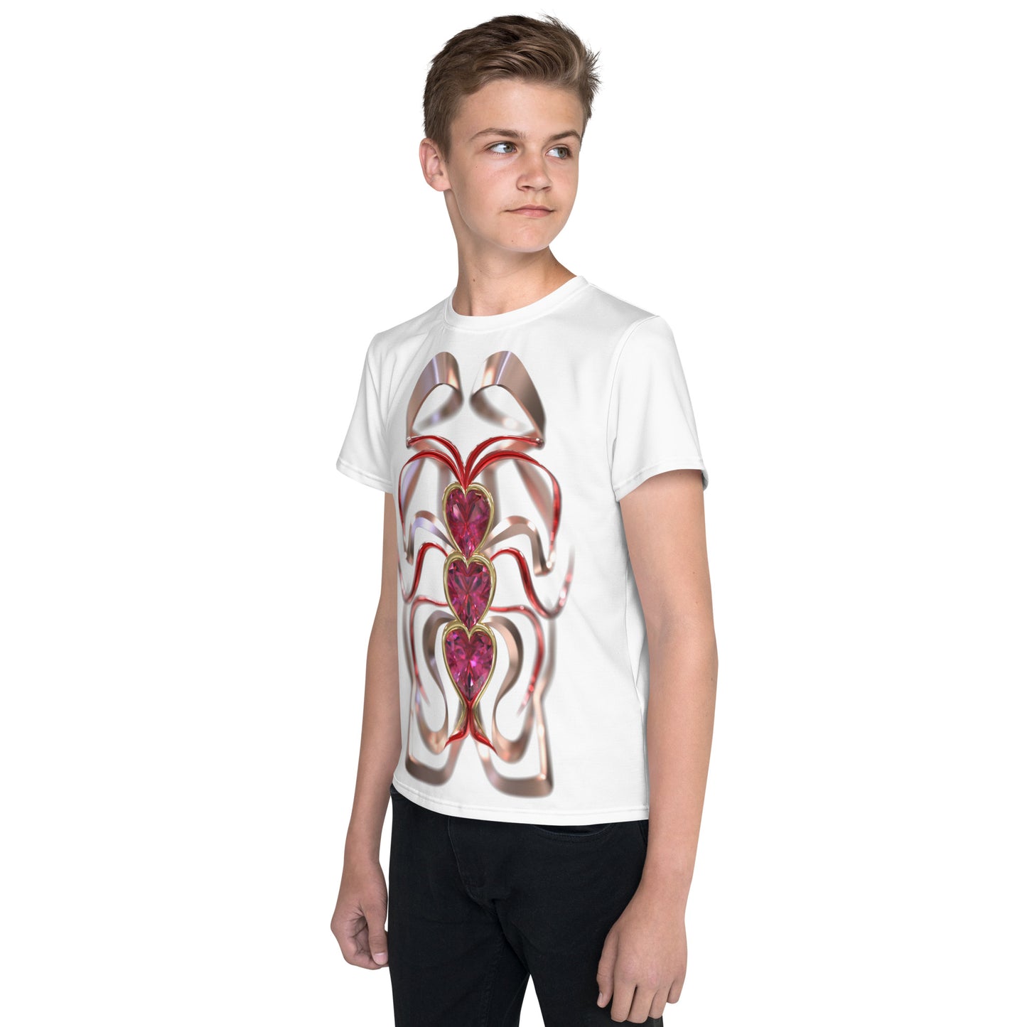 Youth crew neck t-shirt - Hearts