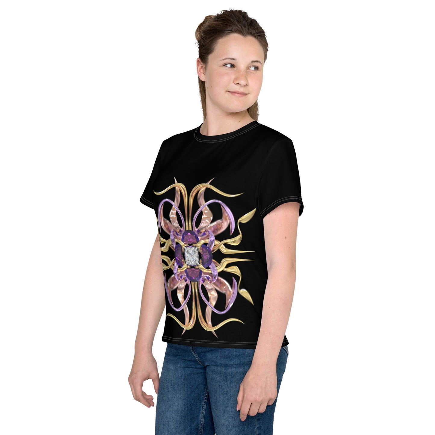 Youth crew neck t-shirt - Amethyst