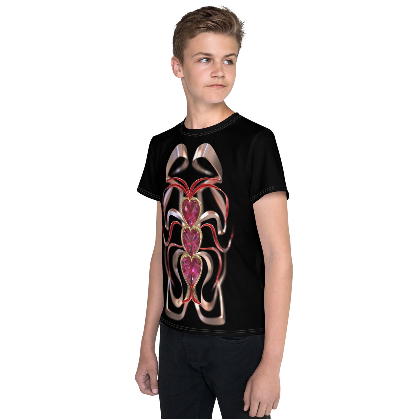 Youth crew neck t-shirt - Hearts