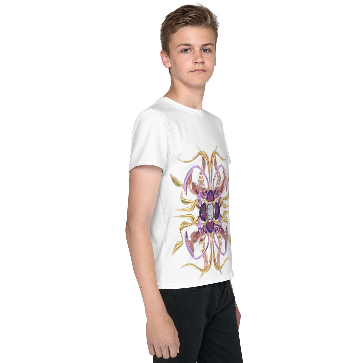 Youth crew neck t-shirt - Amethyst