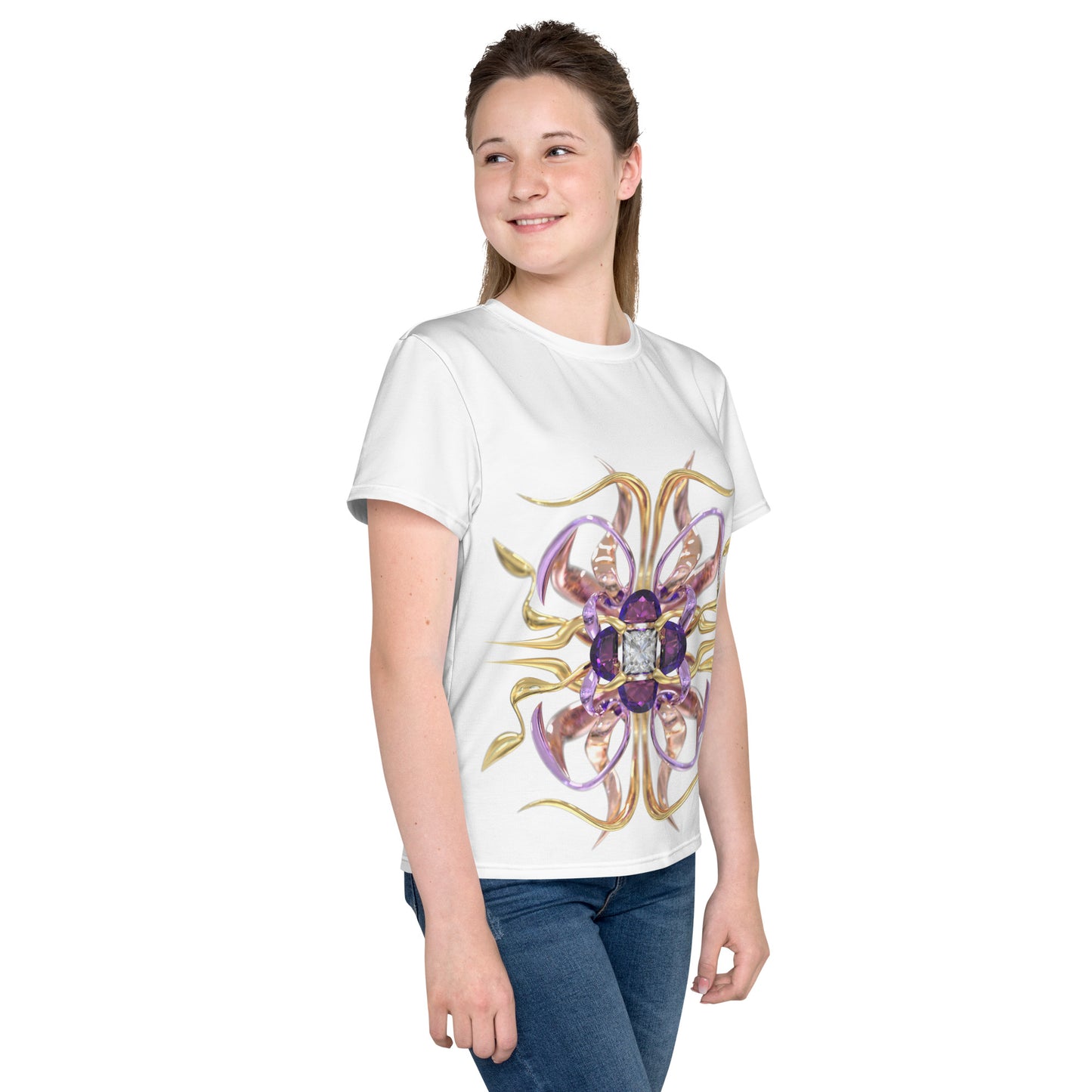 Youth crew neck t-shirt - Amethyst