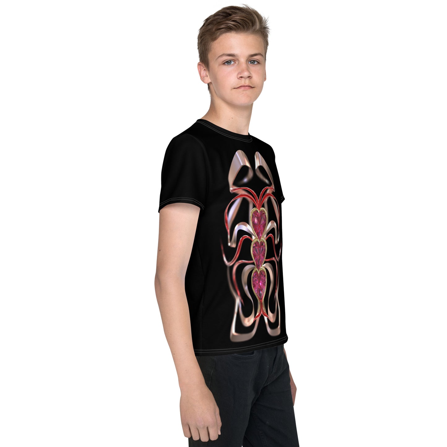 Youth crew neck t-shirt - Hearts