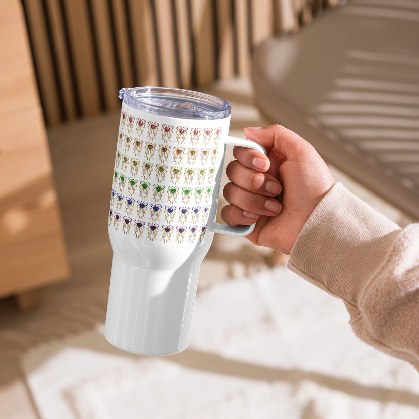 Travel mug with a handle - PRIDE from hearts